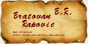 Bratovan Rapović vizit kartica